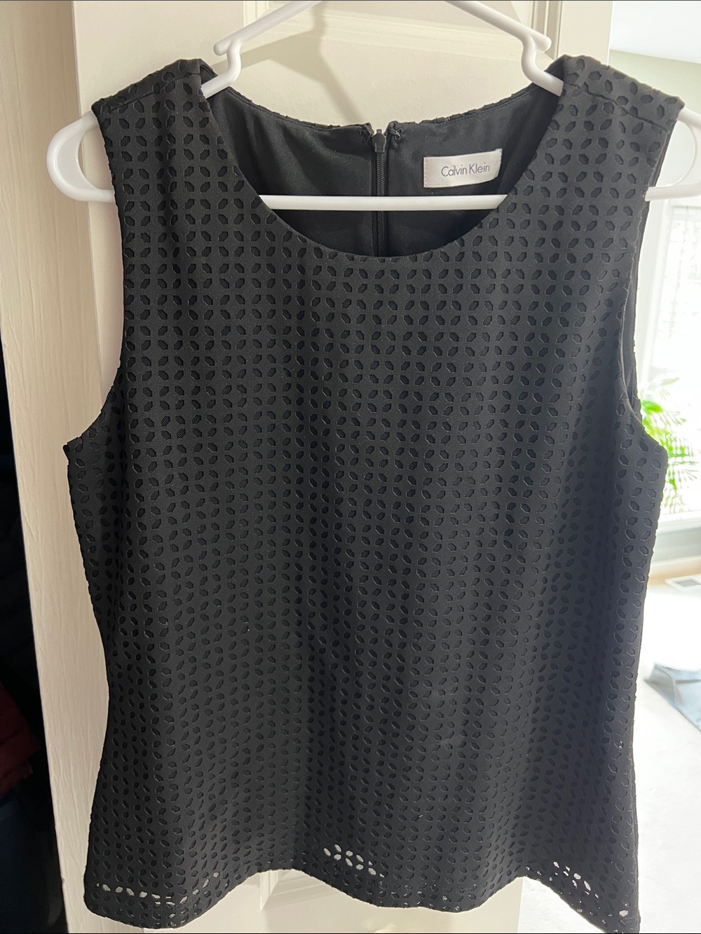 Calvin Klein Black Eyelet Tank Top